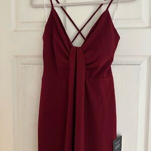 Lulus Burgundy Strappy Dress